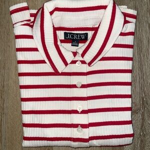 J. Crew Striped Red and White Top